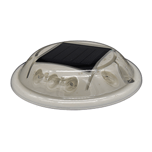 Round Solar Dock, Deck & Pathway Light - White